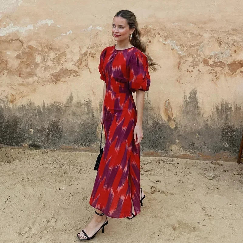 Natasha | Elegant Maxi Dress with Balloon Sleeves for Women