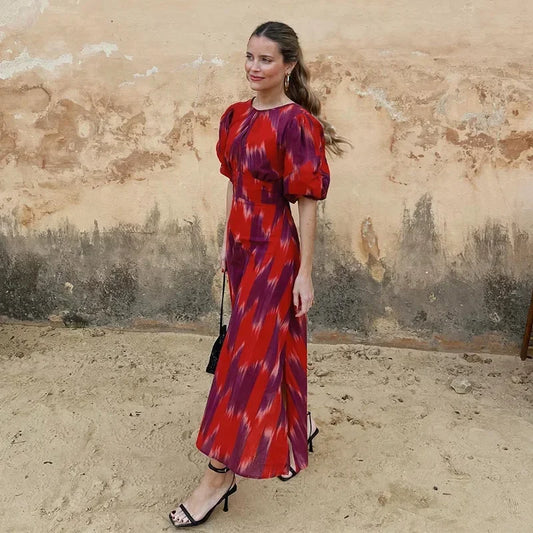 Natasha | Elegant Maxi Dress with Balloon Sleeves for Women