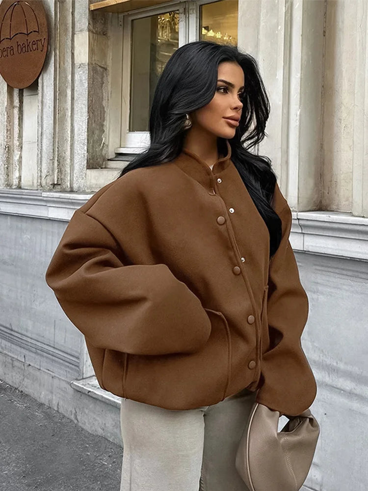 Brenda® | Women's wool coat with stand-up collar
