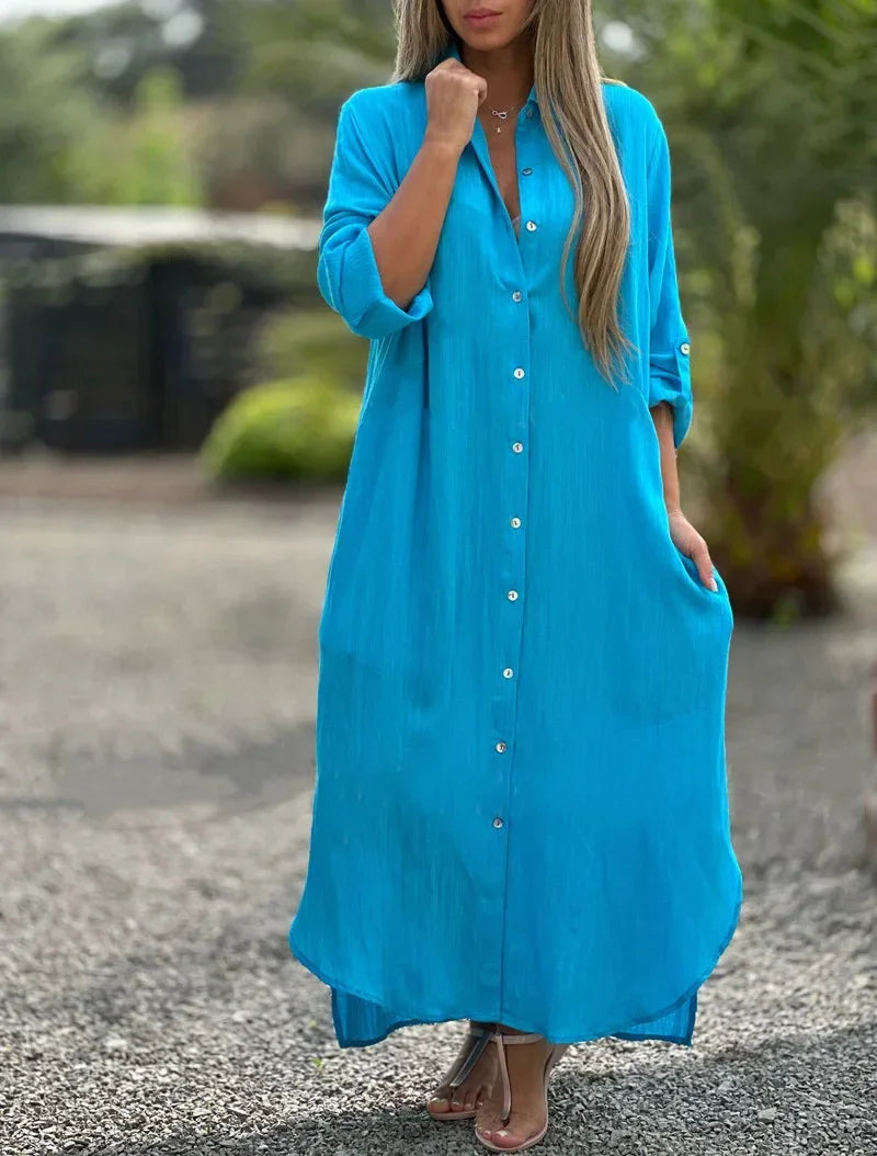 Mia | Elegant Cotton Hemp Summer Dress for Women