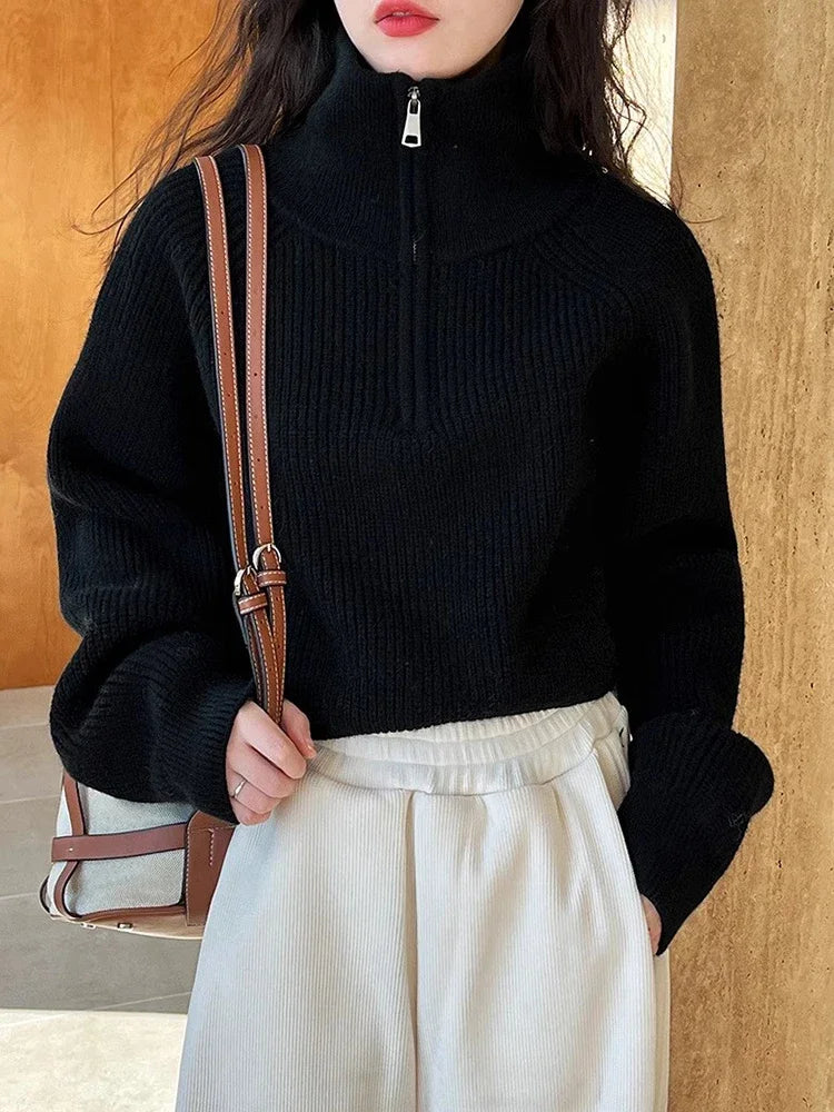 Edna® | Sigfrida sweater women's winter autumn short zip