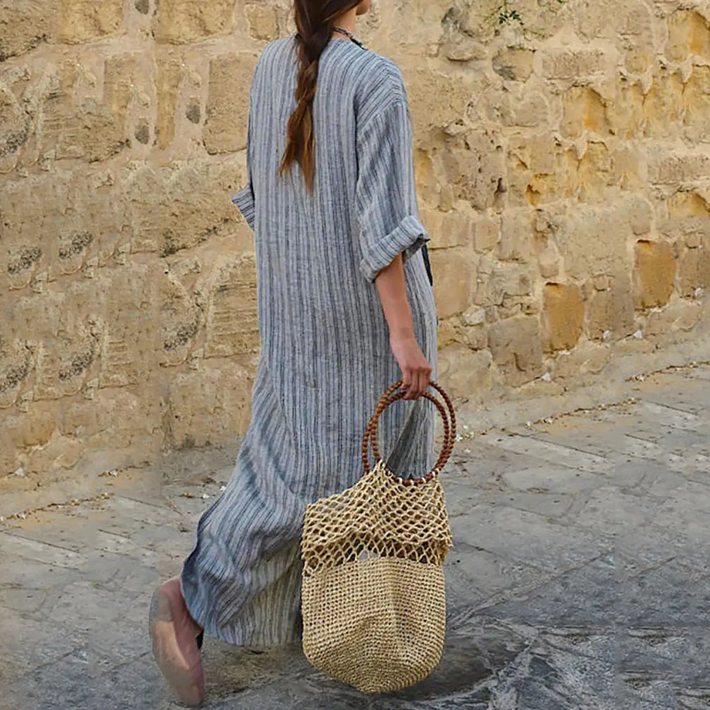 Dayana® | Long Striped Dress In Vintage Style
