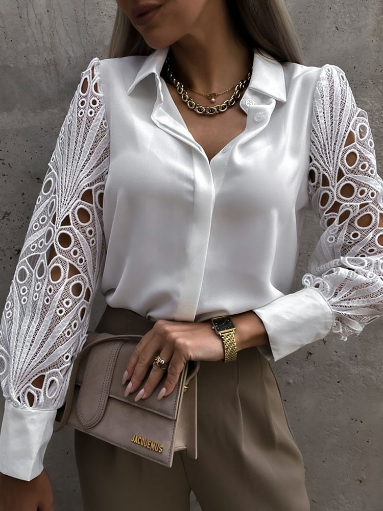 Arnaude® | Long-Sleeved Lace Blouse