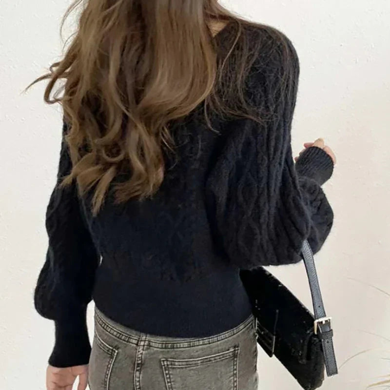 Dahlia® | Women's ribbed square collar sweater