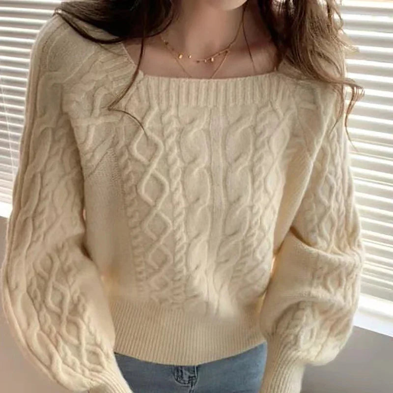 Dahlia® | Women's ribbed square collar sweater