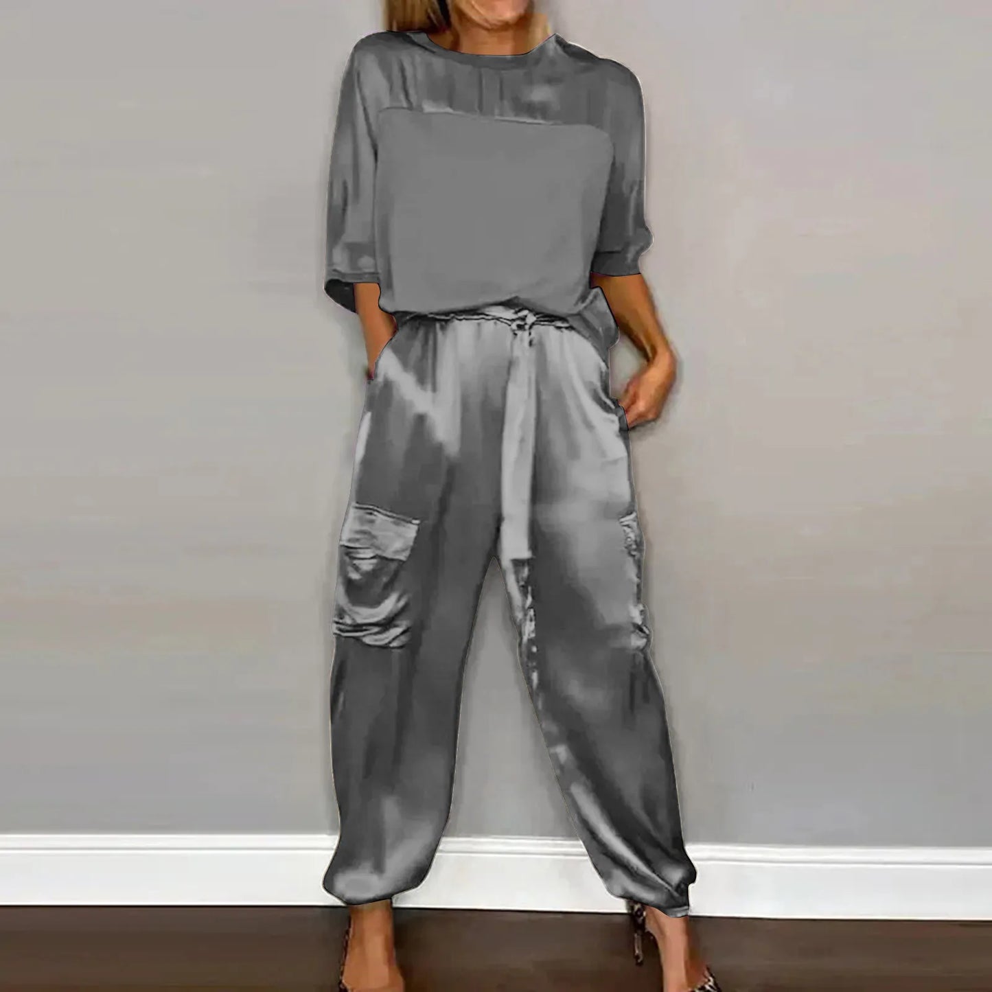Cayetan® | Satin Two Piece Lounge Set