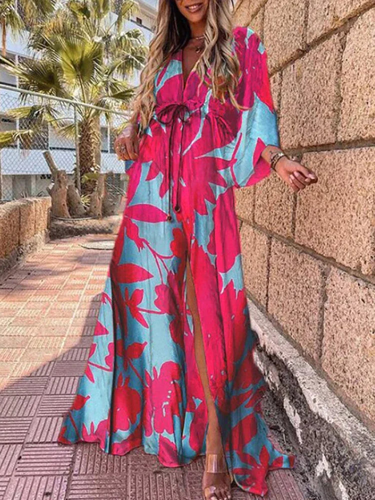 Marilyn | Colorful Maxi Dress with Graphic Print