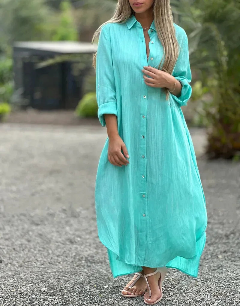 Mia | Elegant Cotton Hemp Summer Dress for Women