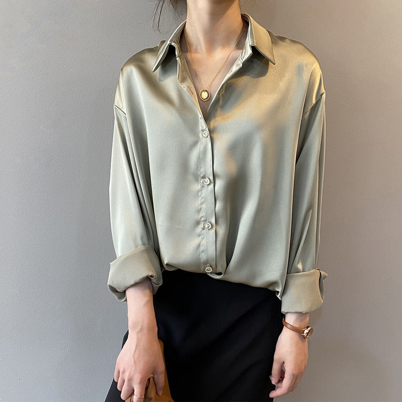 Bucek® | Women'S Clothing Silk Shirt Vintage Blouse