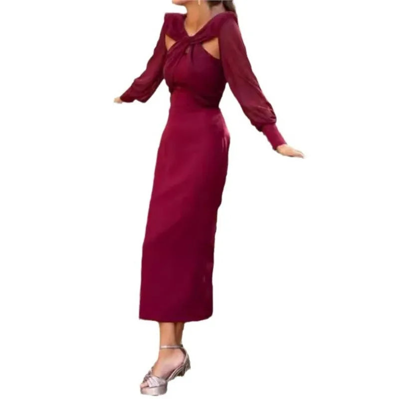 Brigida® | Elegant midi dress with openwork detail