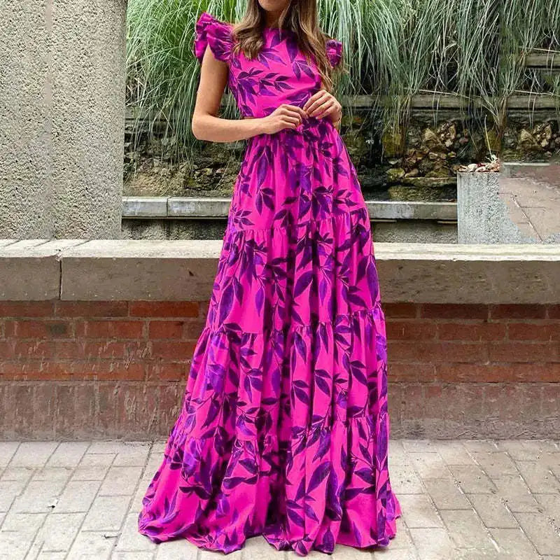 Valerie | Elegant Maxi-Dress with Tropical Print for Summer