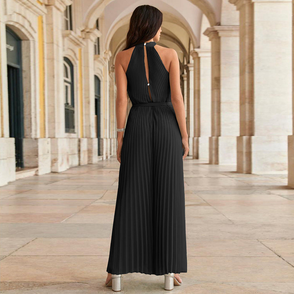 Carina® | Black Pleated Jumpsuit