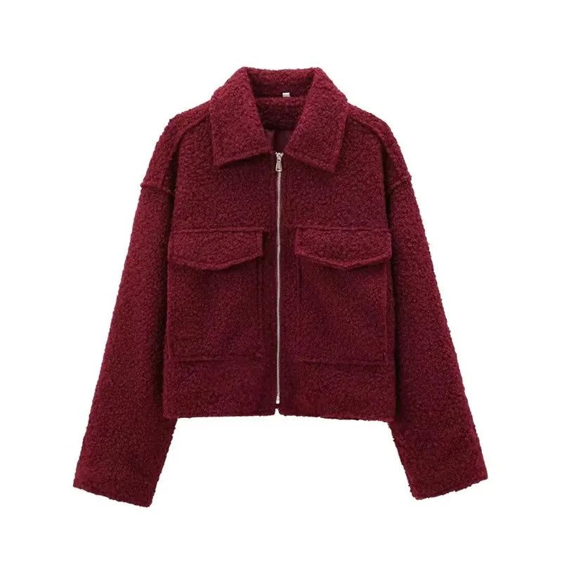 Clara® | Gray jacket with zip pockets