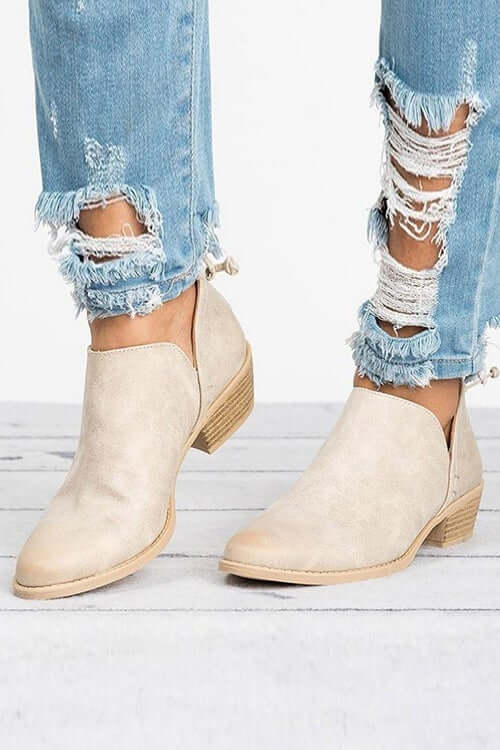 Edith® | Essential PU leather flat short boot