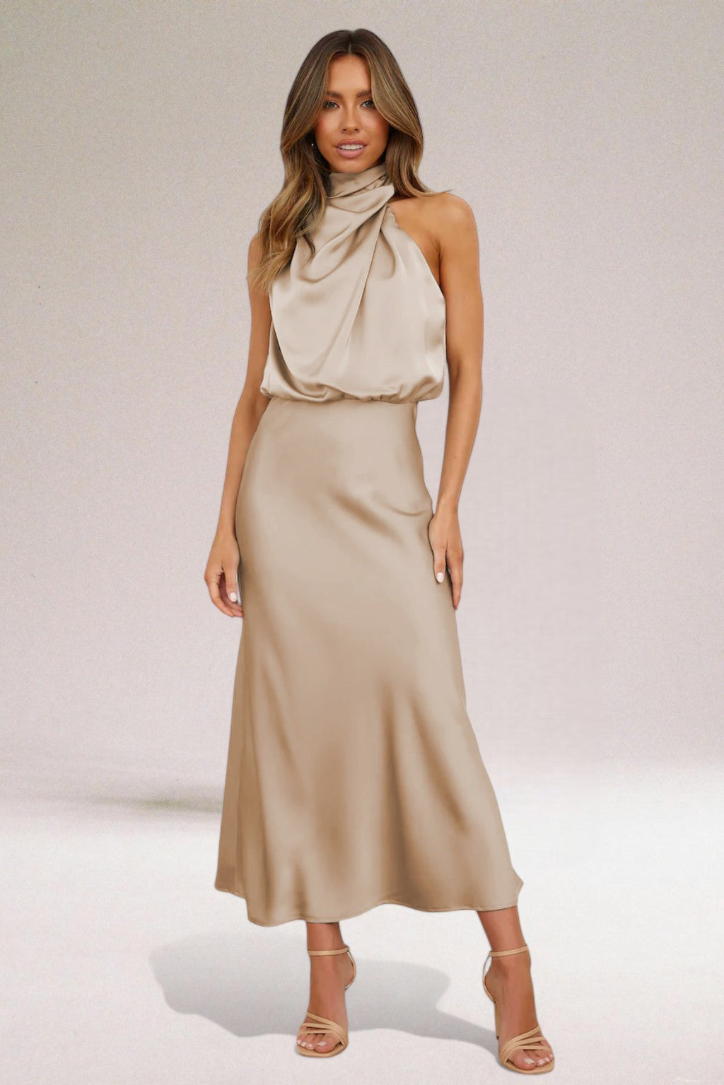 Flavia | Glamorous Dress with Halter Neckline