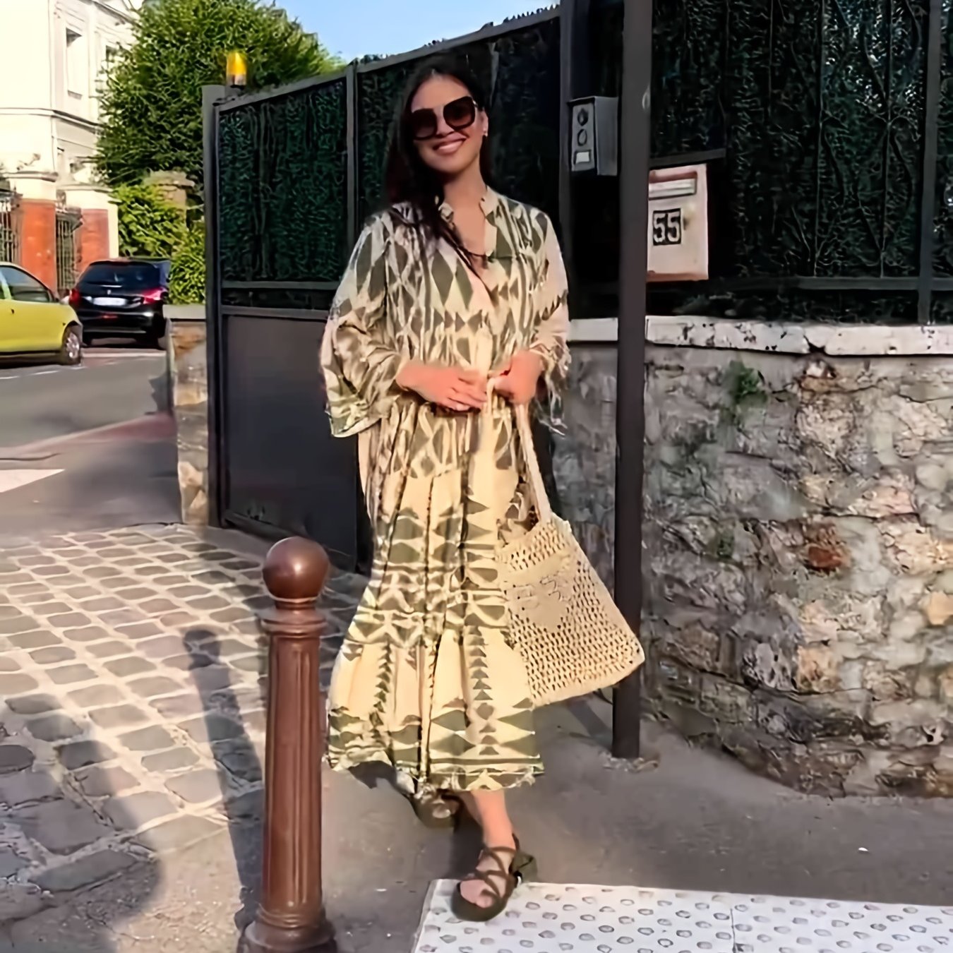 Dahlia® | Long dress with buttons