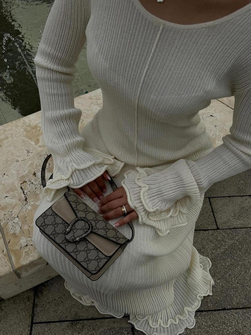 Eira® | Long fine knit dress