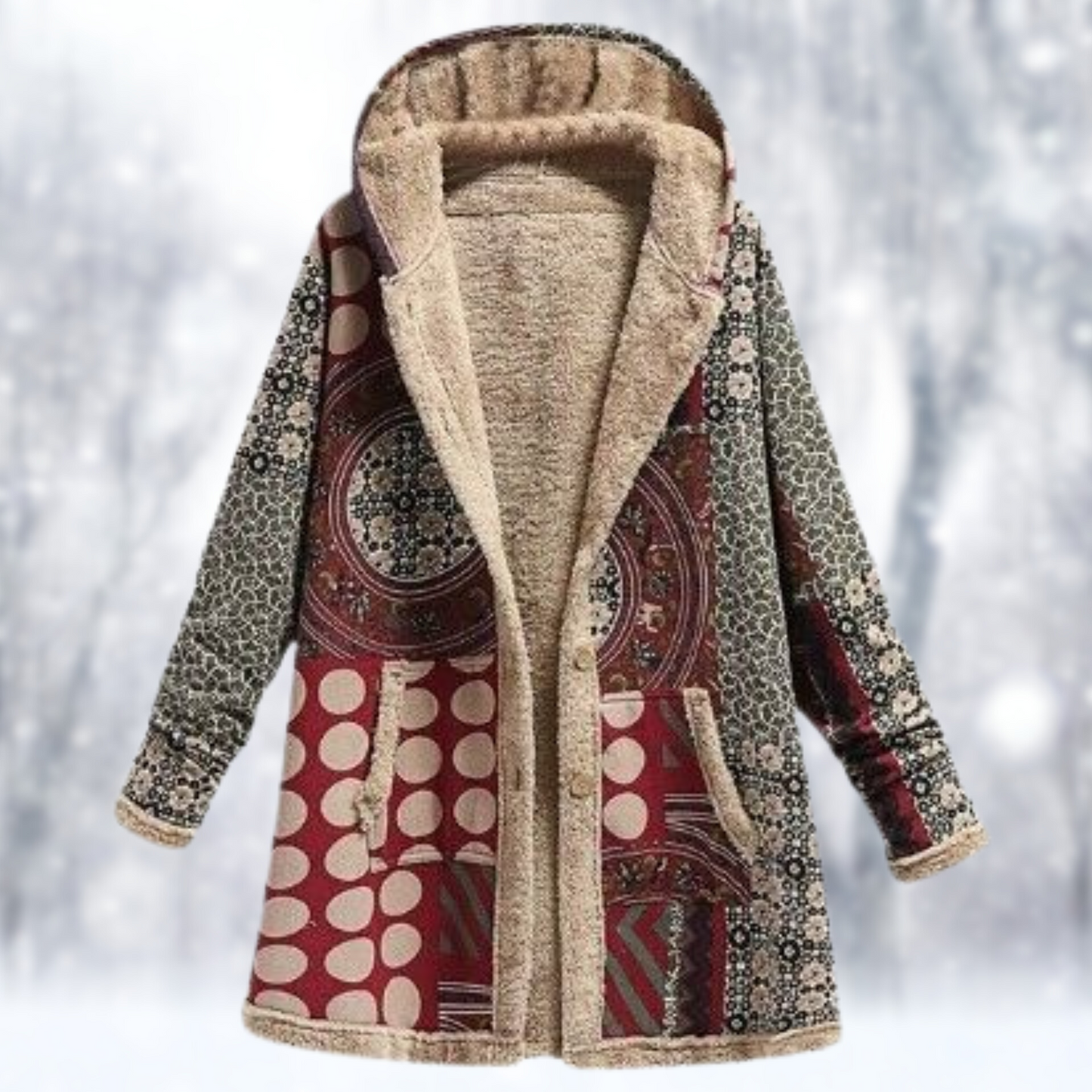 Claudia | Patchwork Cape Coat for Women