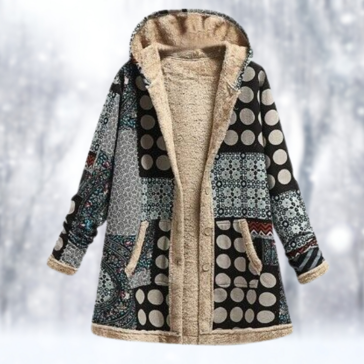 Claudia | Patchwork Cape Coat for Women