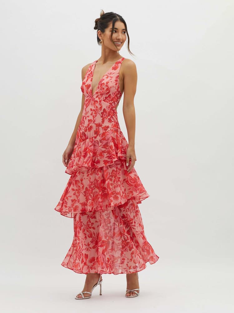 Kay | Strappy Back Floral Maxi Dress for Spring Elegance