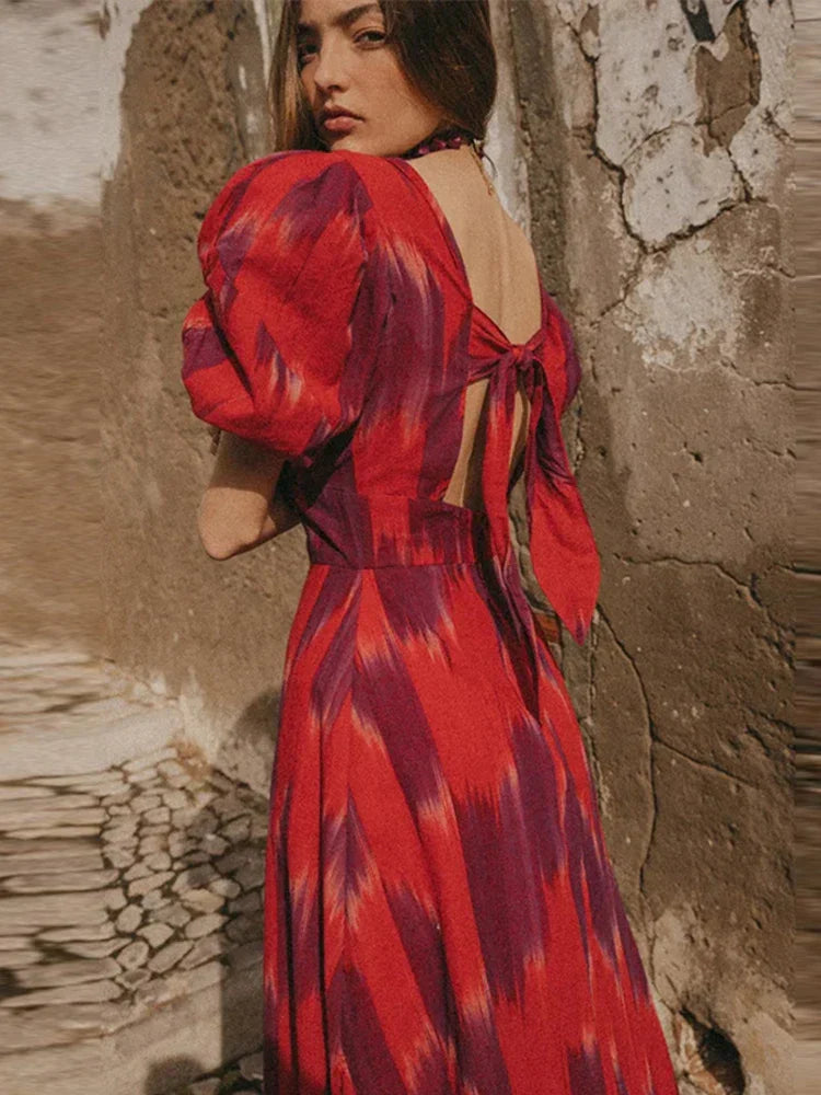 Natasha | Elegant Maxi Dress with Balloon Sleeves for Women