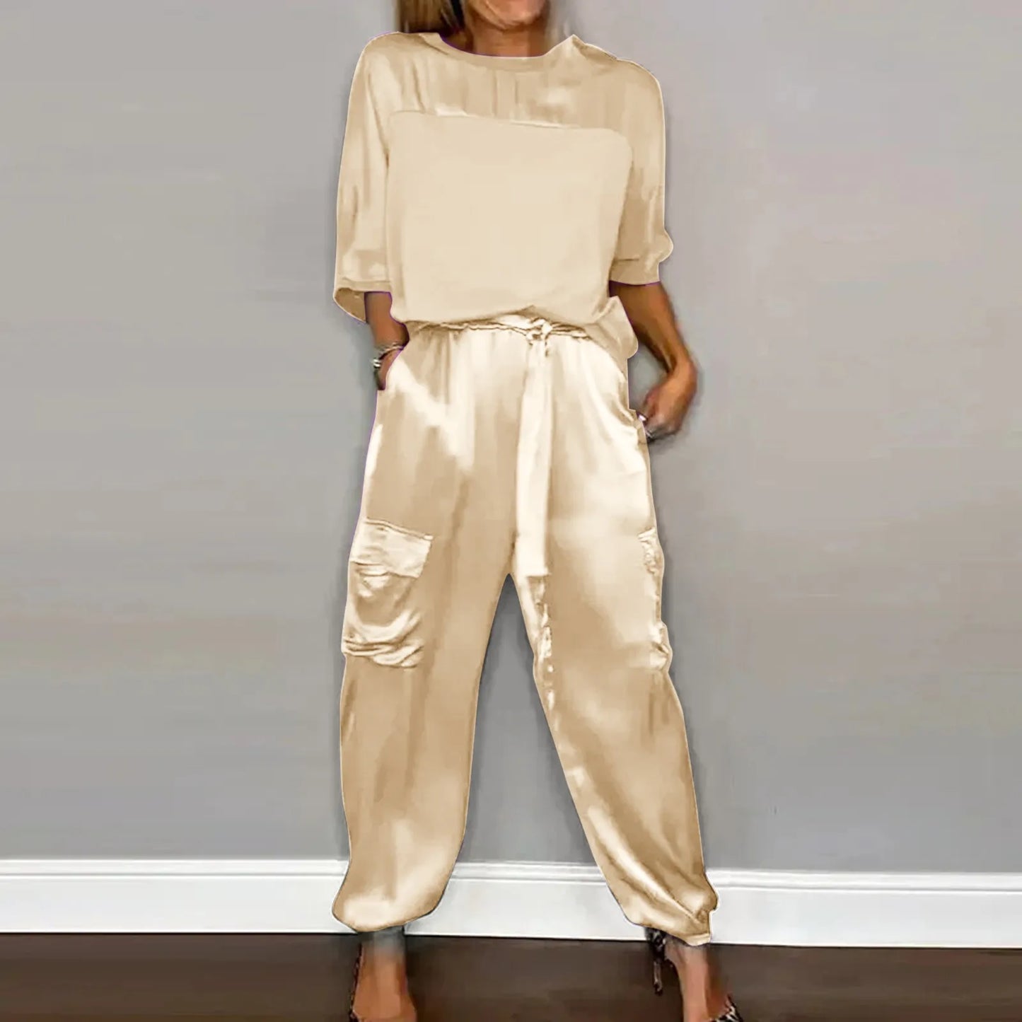 Cayetan® | Satin Two Piece Lounge Set