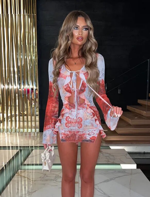 Celeste® | Mini dress with long sleeves for women