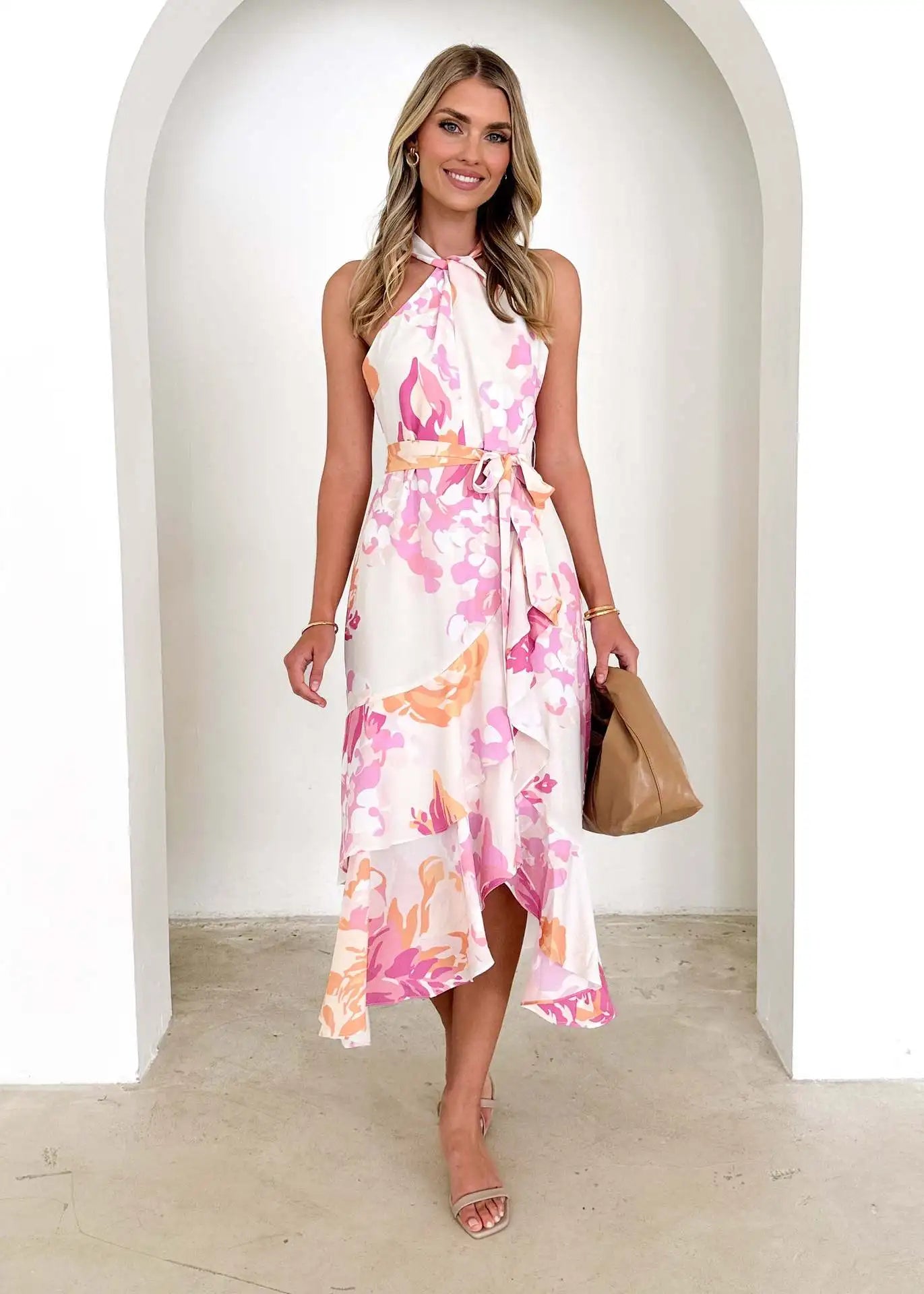 Brianna | Elegant Halter Neck Wrap Dress