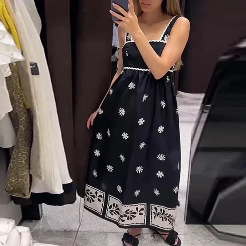 Denise® | Stunning floral print sleeveless midi dress