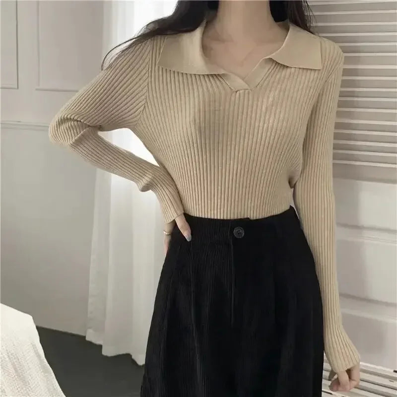 Camila® | Women's knitted turtleneck sweater with long sleeves