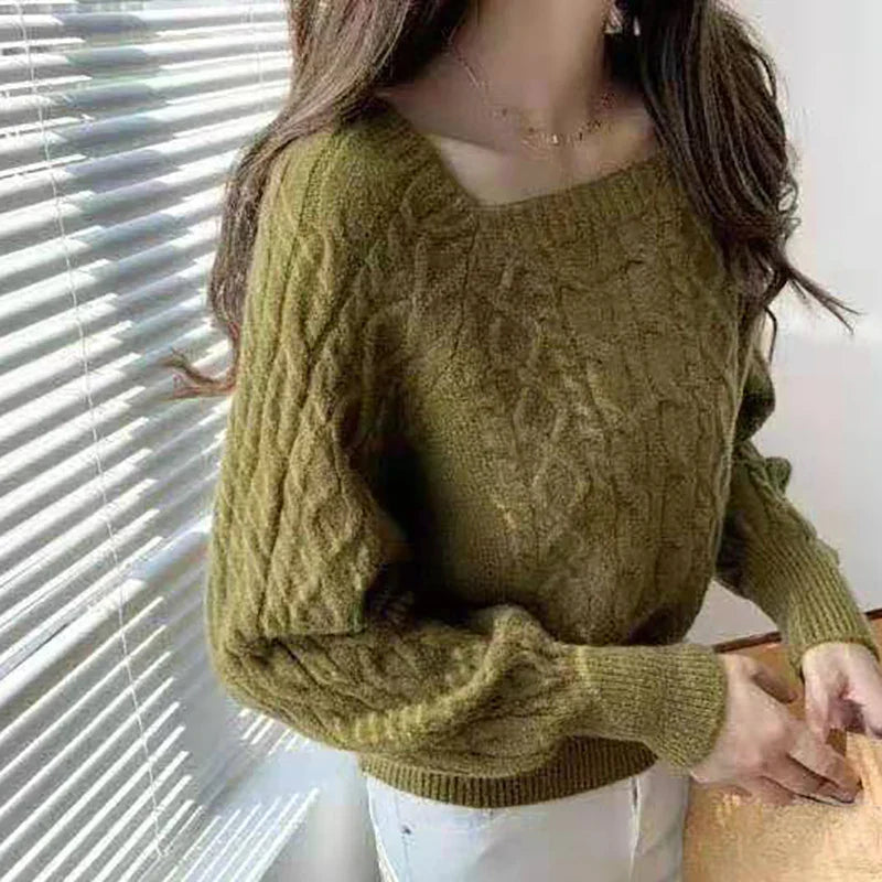 Dahlia® | Women's ribbed square collar sweater