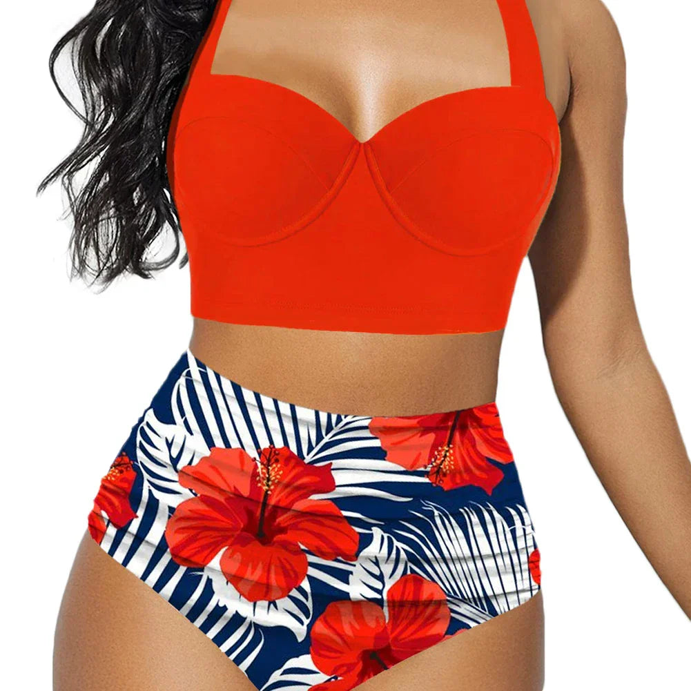Brenda® | Up Top With High-Waisted Floral Shorts