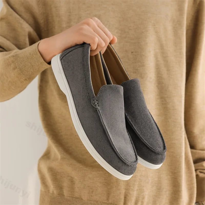 Men’s Loafers – Suede Feel – Slip-On Design – Cushioned Insole – Non-Slip Sole