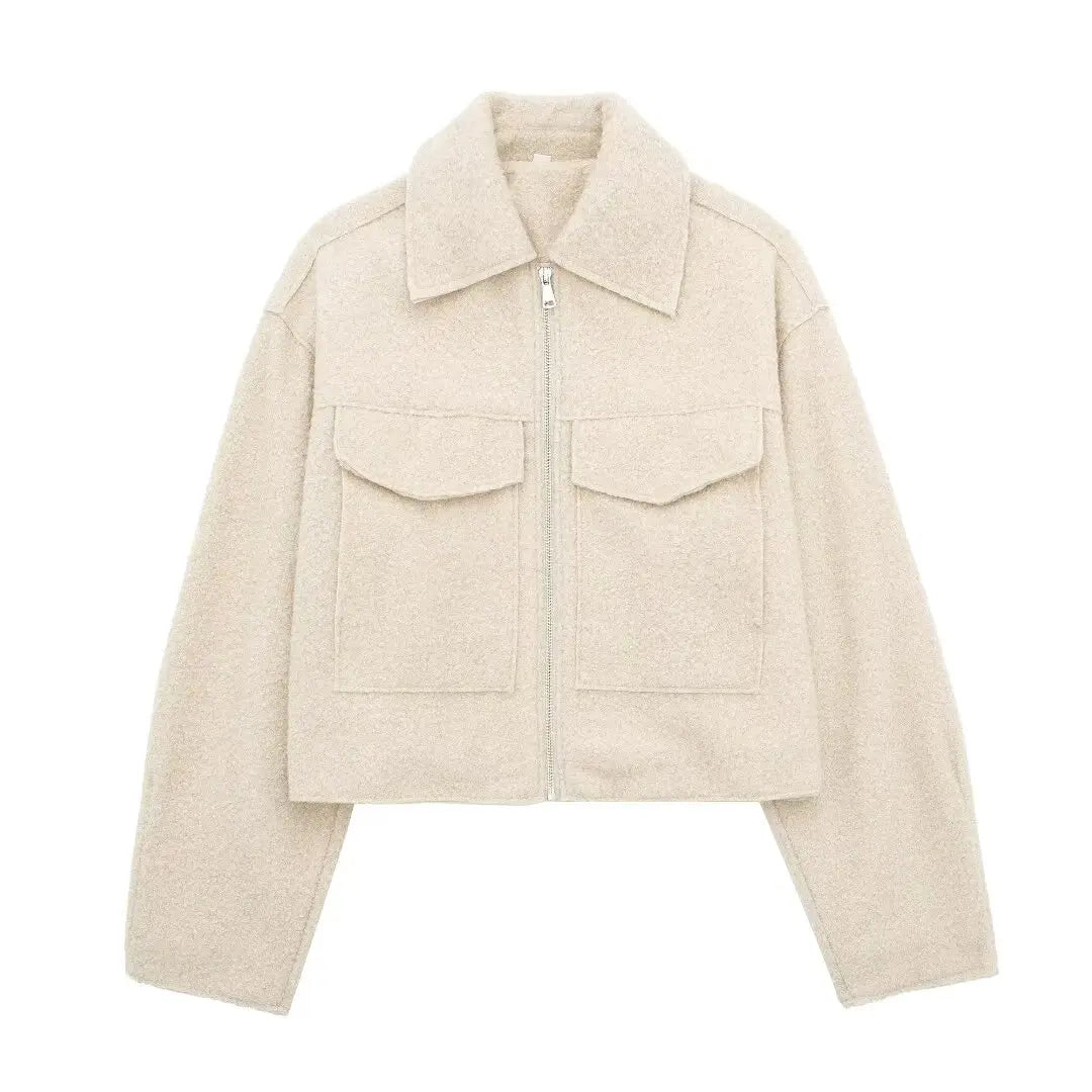 Clara® | Gray jacket with zip pockets