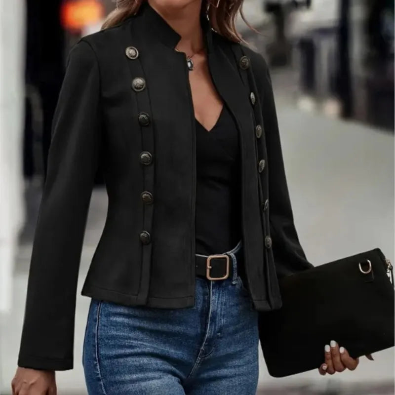 Eira® | Winter coat for women with high collar and buttons