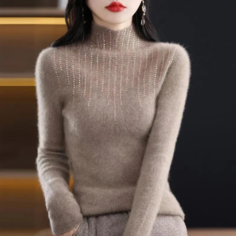 Beata® | Elegant alpine turtleneck sweater with crystals