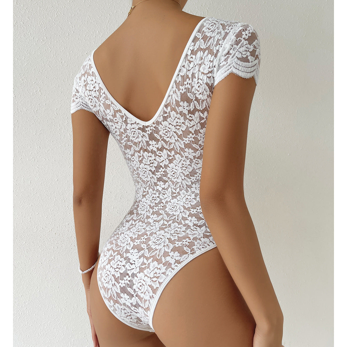 Avice® | Figure-Hugging Lace Bodysuits With V-Neck
