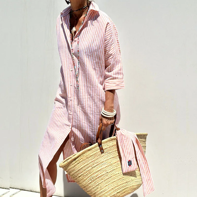 Bárbara® | Elegant Striped Blouse Dress