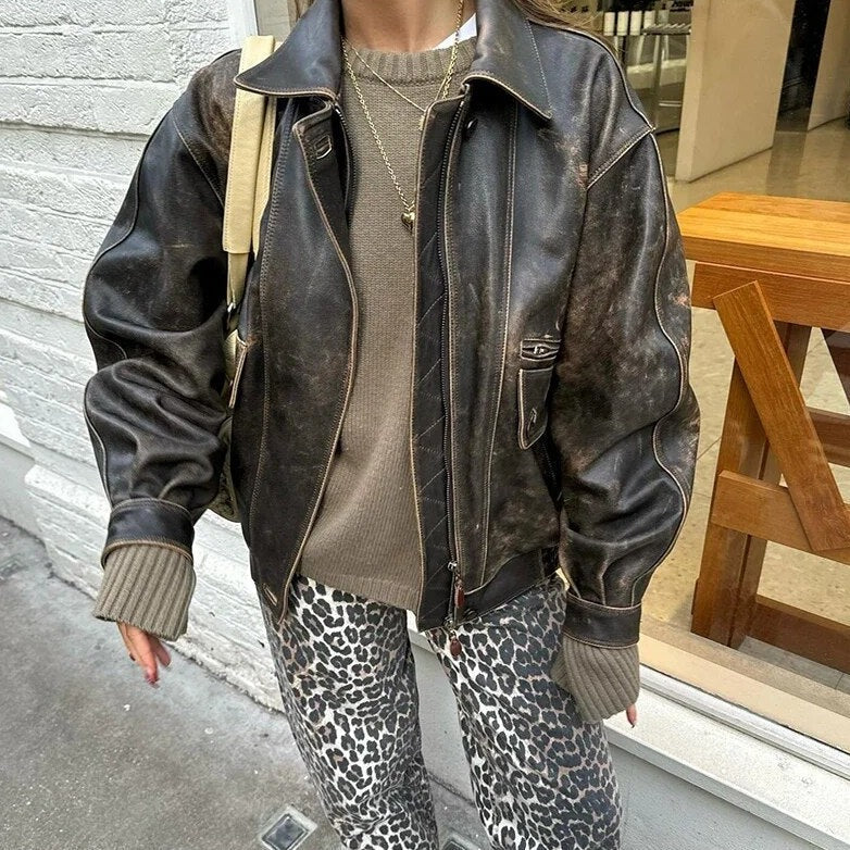 Anya® | Vintage Jeans With Leopard Print
