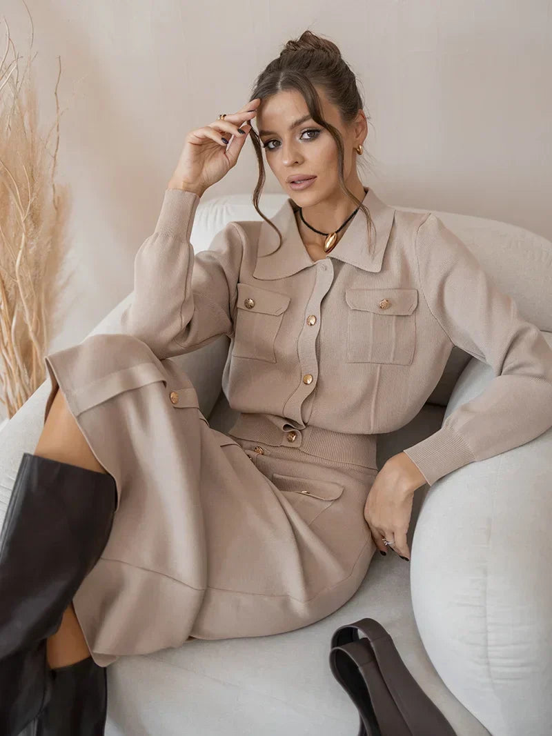 Aranza® | Elegant knitted blazer skirt