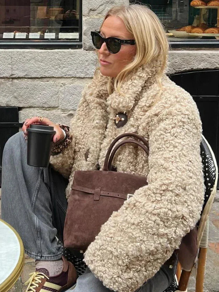 Diana® | Women's faux wool jacket, warm and fashionable, thick design