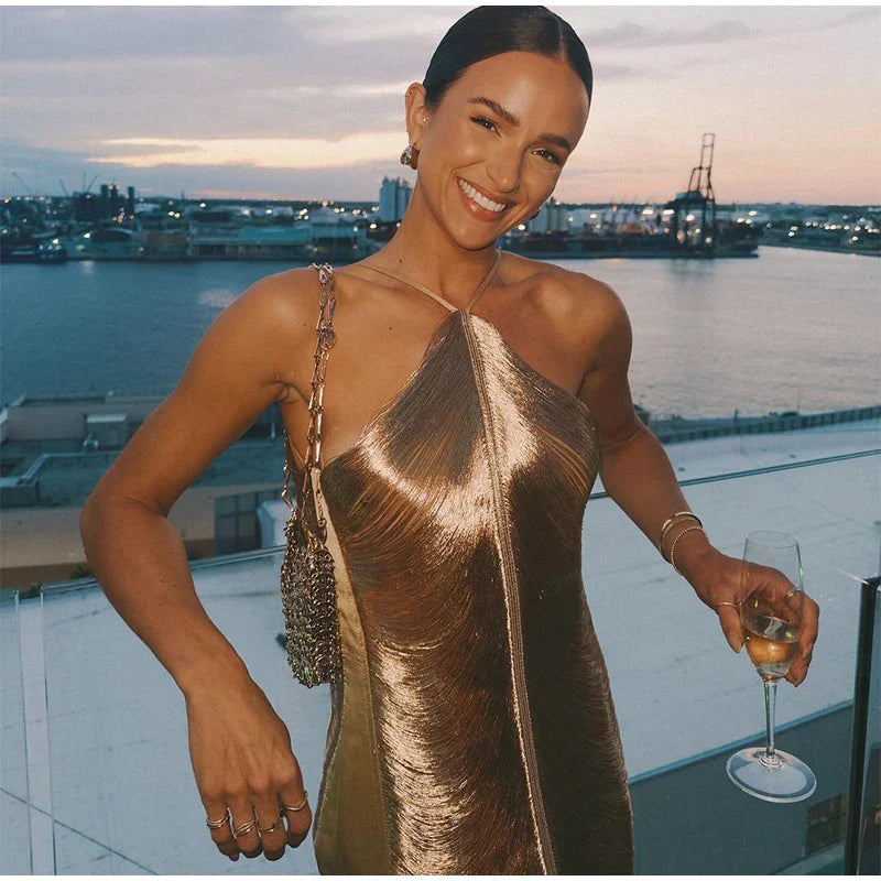 Brigitte® | Shiny mini dress with tassels for the party evening