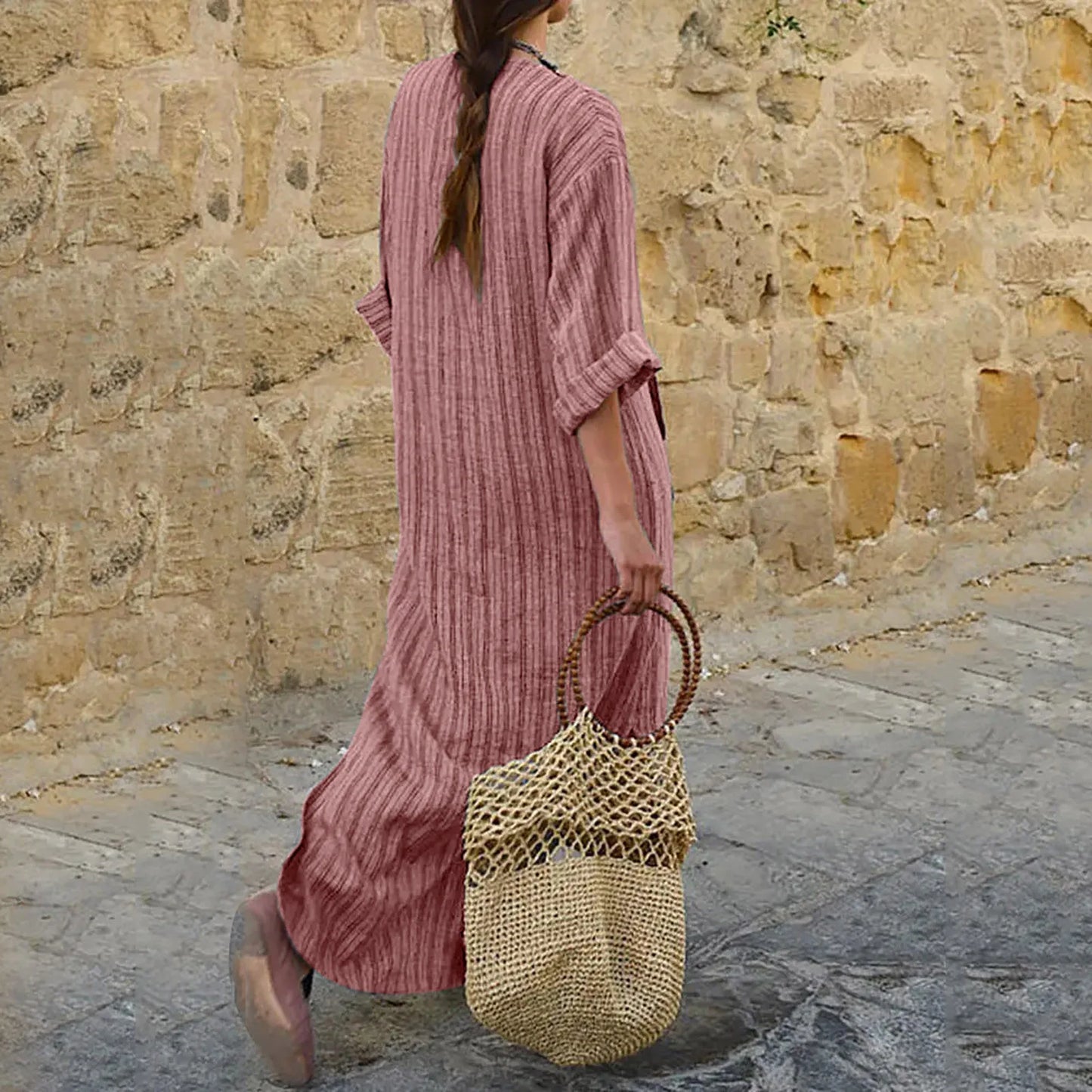 Dayana® | Long Striped Dress In Vintage Style