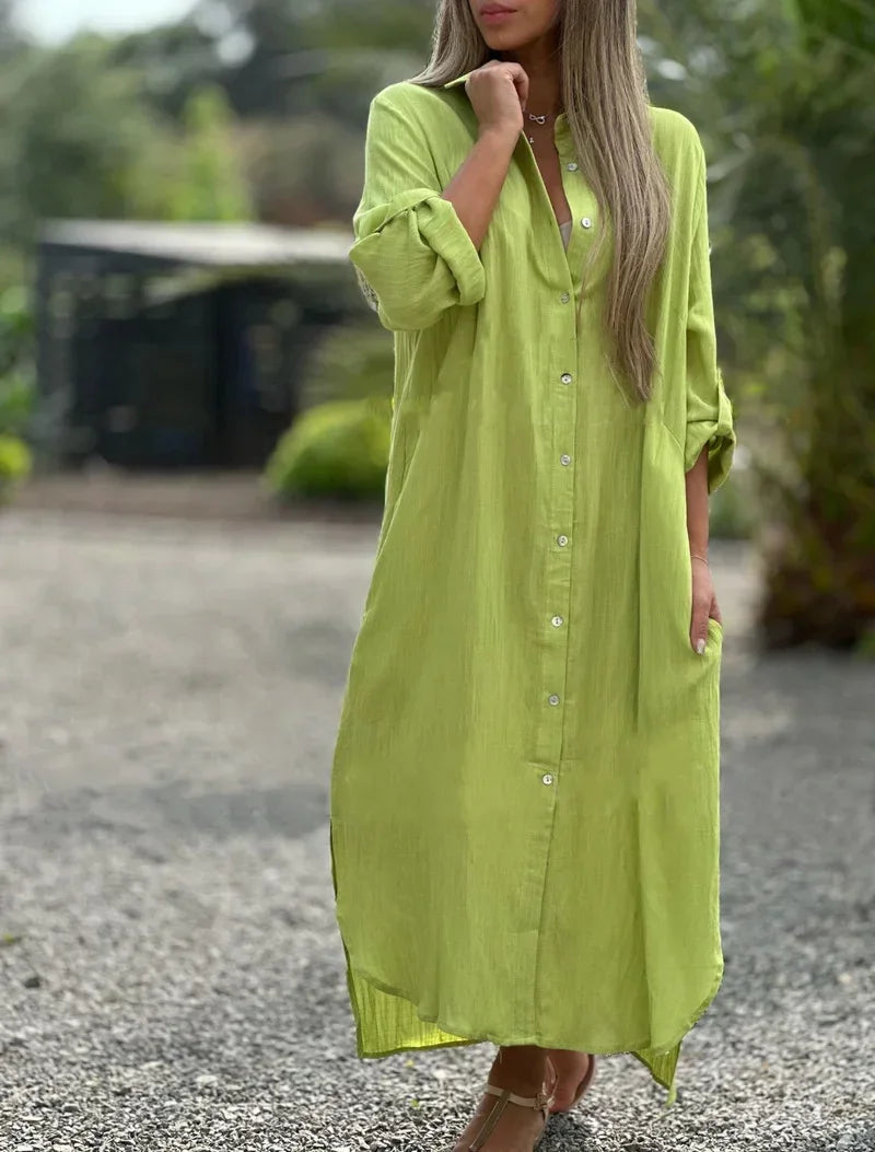 Mia | Elegant Cotton Hemp Summer Dress for Women
