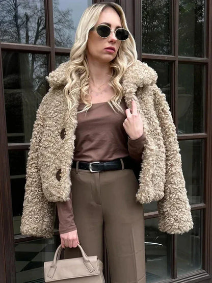 Diana® | Women's faux wool jacket, warm and fashionable, thick design