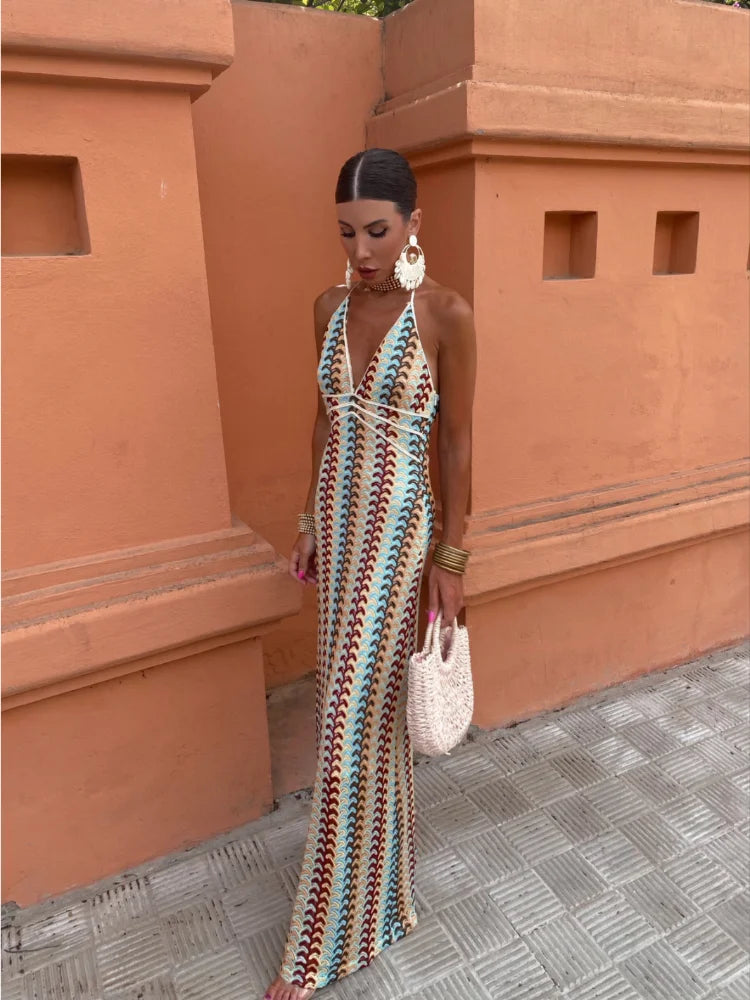 Camila® | Backless V-neck dress