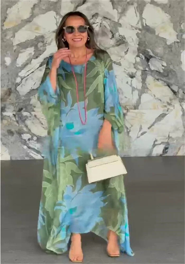 Fatima | Floral Printed Breezy Kaftan for Effortless Elegance