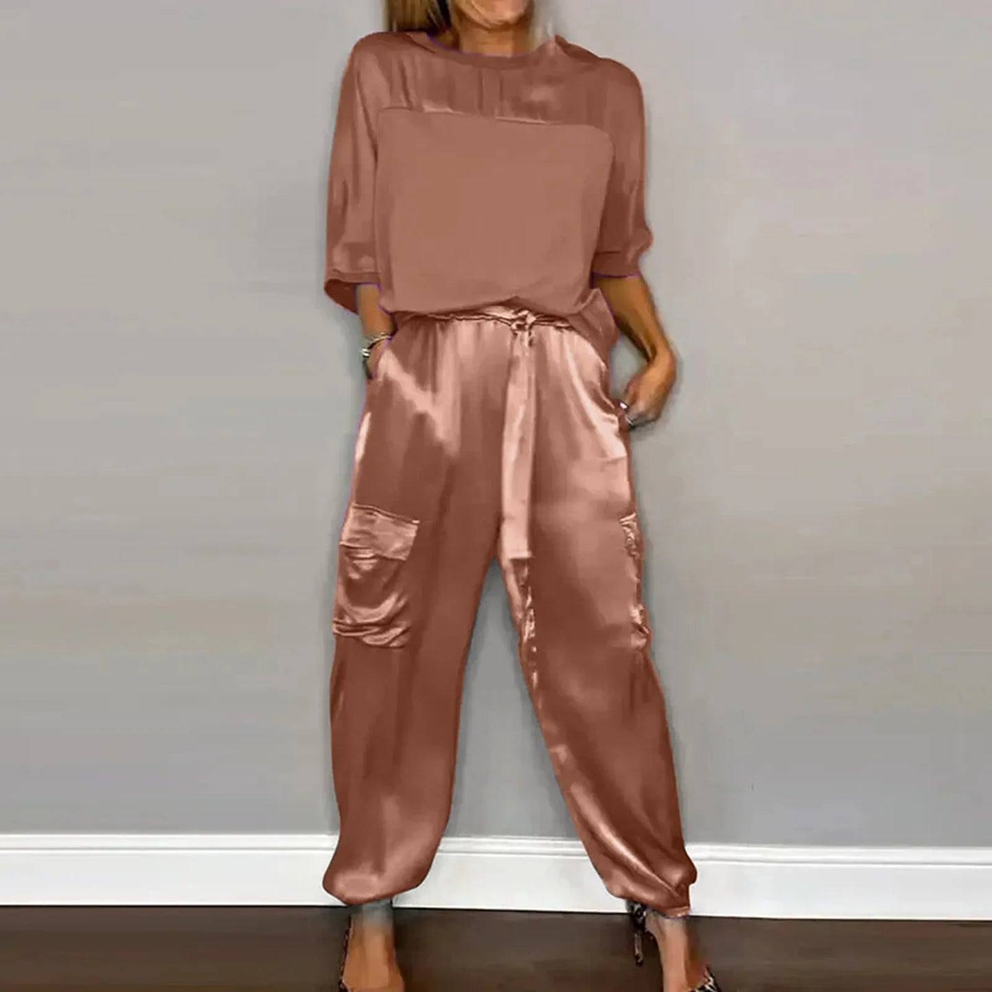 Cayetan® | Satin Two Piece Lounge Set