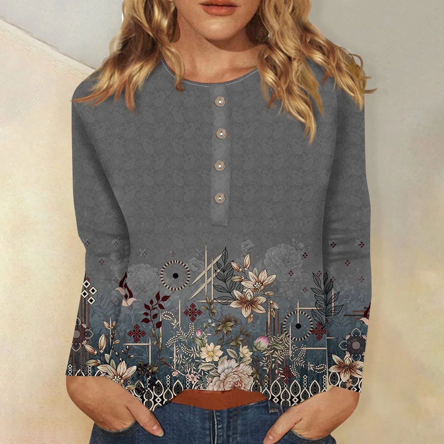 Bernadette® | Women's long sleeve printed top