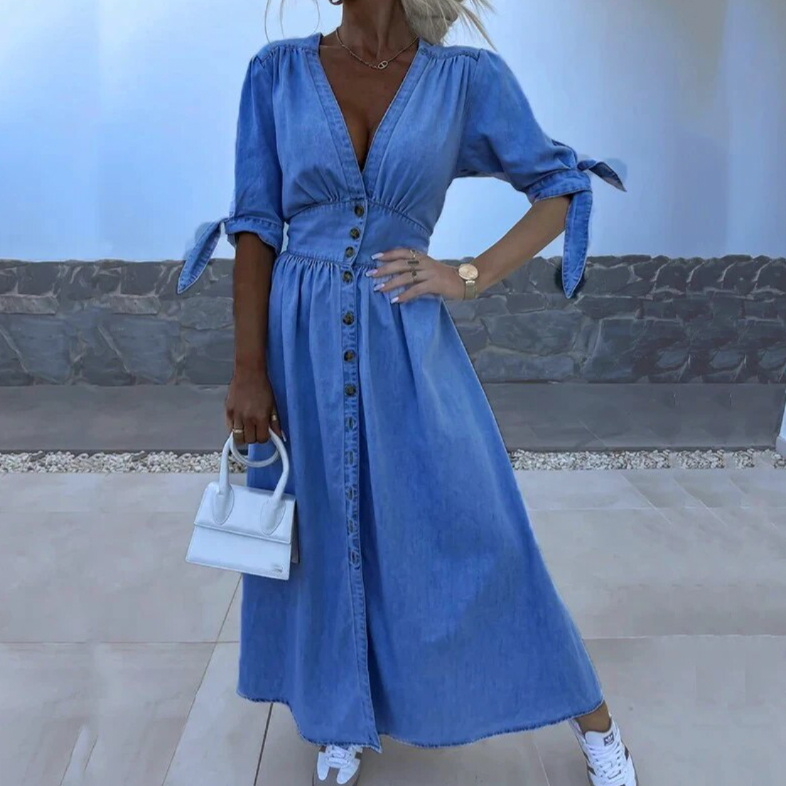 Ariana® | Elegant long denim dress